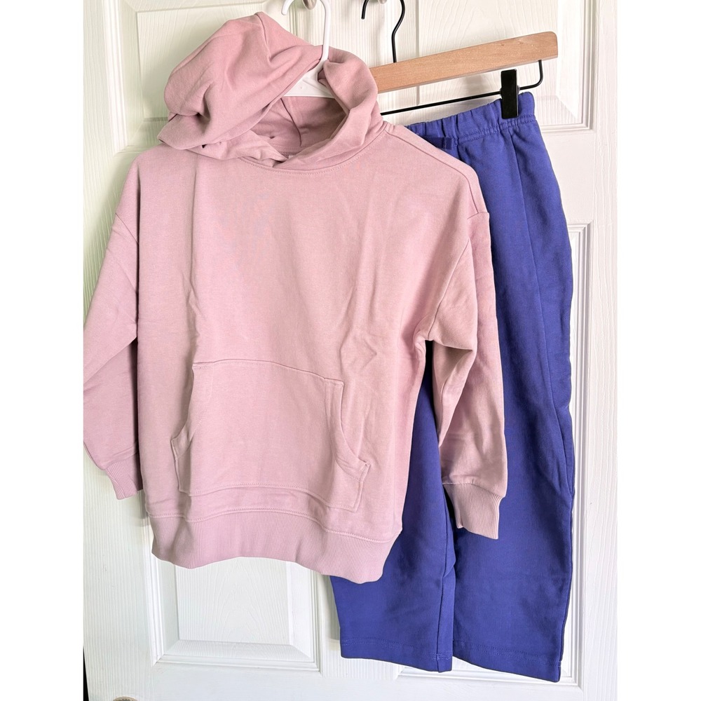 NEW Hanna Andersson Big & Comfy Hoodie and Sweatpants Set 120 US 6-7 Pink Purple